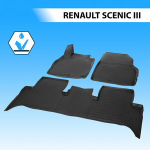 Комплект ковриков в салон RIVAL 14708002 для Renault Scenic , 3 шт.