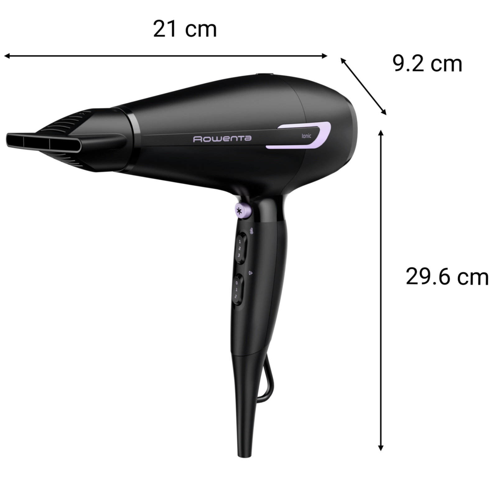 Фен для волос Rowenta Pro Power+ CV7210F0, черный, 2200 Вт, ионный генератор, диффузор - фотография № 11