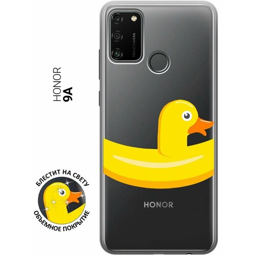 Силиконовый чехол на Honor 9A, Хонор 9А с 3D принтом Duck Swim Ring прозрачный силиконовый чехол на honor 9a хонор 9а с 3d принтом swan swim ring прозрачный