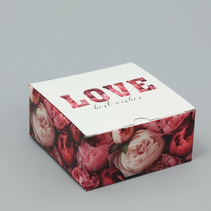 Дарите Счастье Коробка складная «Love», 15 х 15 х 7 см