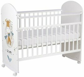 Фея Кровать детская Фея 701 Жирафик, белый