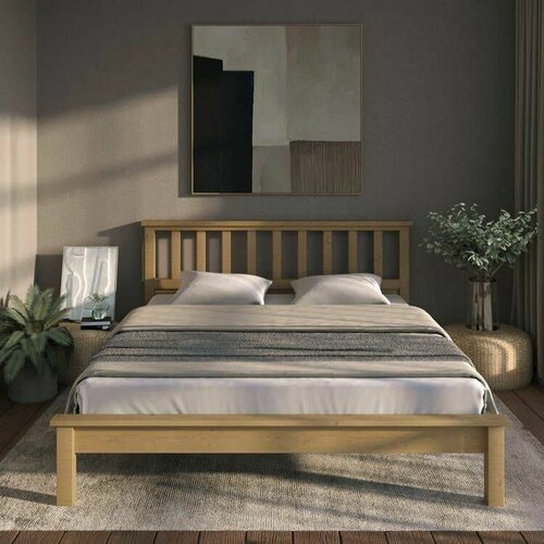 Кровать односпальная массив сосны 80x200 Агния цвет Орех