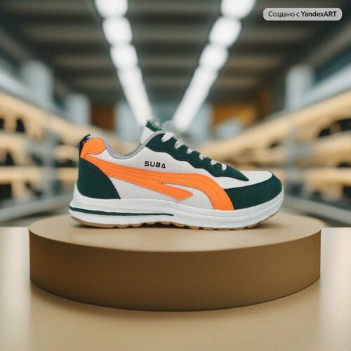 фото Кроссовки suba, полнота 6, размер 40, белый, зеленый