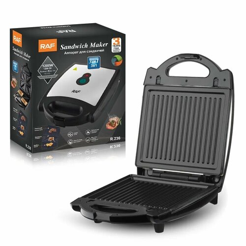 Мультимейкер 3 в 1 от RAF - теперь с тремя насадками в одном устройстве Вафлигрильбутерброды 3 в 1 При готовности - уведомит вас С антипригарным покрытием Только безопасное использование 564000₽