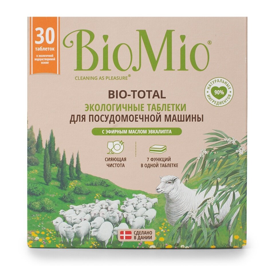 Таблетки для посудомоечных машин BioMio Bio-total с маслом эвкалипта 30 шт