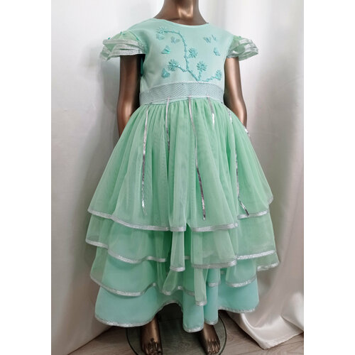 фото Платье olga-fest, размер 32/34, зеленый, голубой