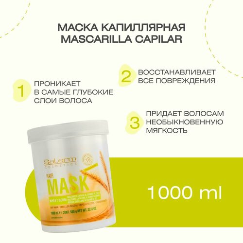 маска для волос mascarilla capilar biotina embellecedora kallos 1000 Маска капиллярная Mascarilla capilar, 1000 мл