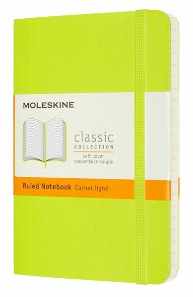Блокнот Moleskine Classic Pocket 192 стр. лаймовый в линейку QP611C2