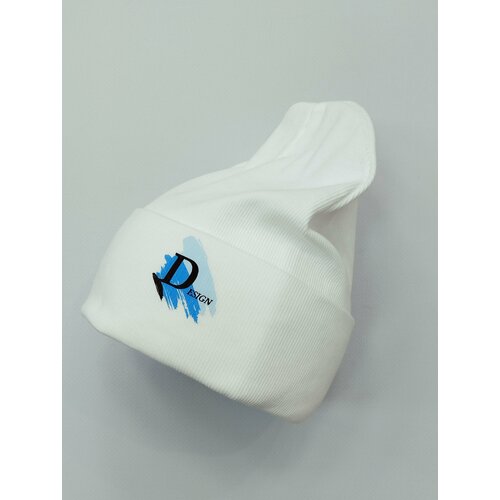 фото Шапка бини мой ангелок трикотажная, на весну, размер 5-6 лет, белый