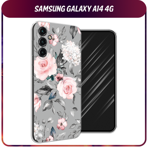 Силиконовый чехол на Samsung Galaxy A14 4G / Галакси A14 4G Розы на сером силиконовый чехол розы на сером на samsung galaxy a14 4g самсунг галакси a14 5g
