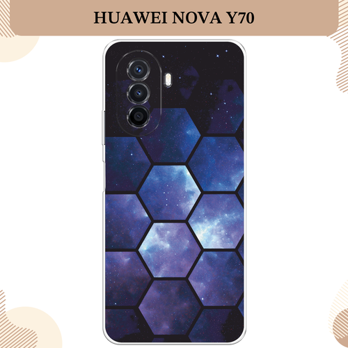 Силиконовый чехол Соты космос на Huawei Nova Y70/Y71 / Хуавей Нова Y70/Y71 силиконовый чехол на huawei nova y70 y71 хуавей нова y70 y71 космос 6