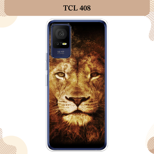 Силиконовый чехол Лев на TCL 408/405 / ТСЛ 408/405 силиконовый чехол на tcl 408 405 тсл 408 405 черно золотая клубника