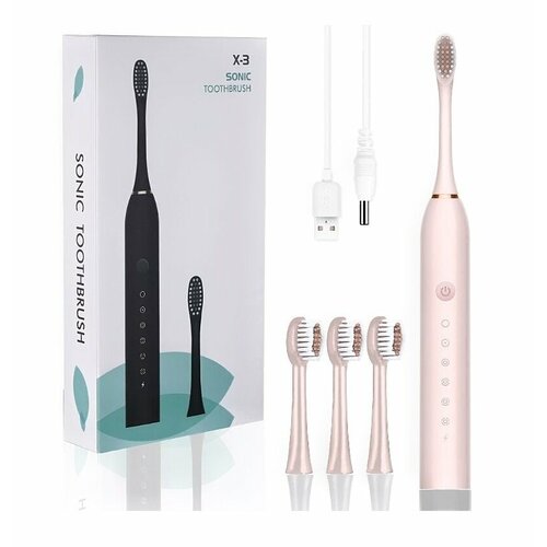 Электрическая зубная щетка SONIC TOOTHBRUSH X-3 розовая 59900₽