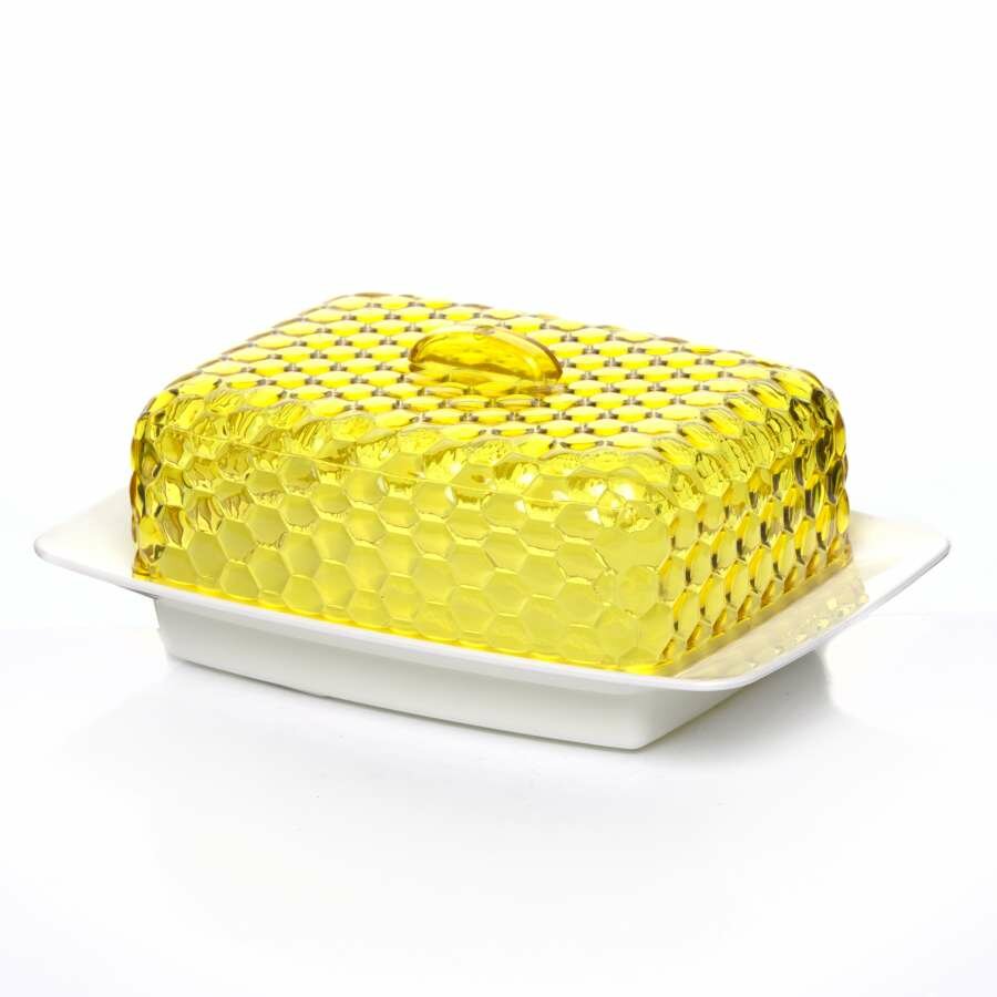 фото Масленка Мозаика (бело - желтый)