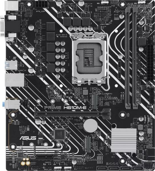 ASUS PRIME H610M-E-CSM, LGA1700, H610, 2*DDR5, DP+VGA + HDMI, SATA3, Audio, Gb LAN, USB 3.2, USB 2.0, COM*1 header (w/o cable), mATX ; 90MB1G10-M0EAYC