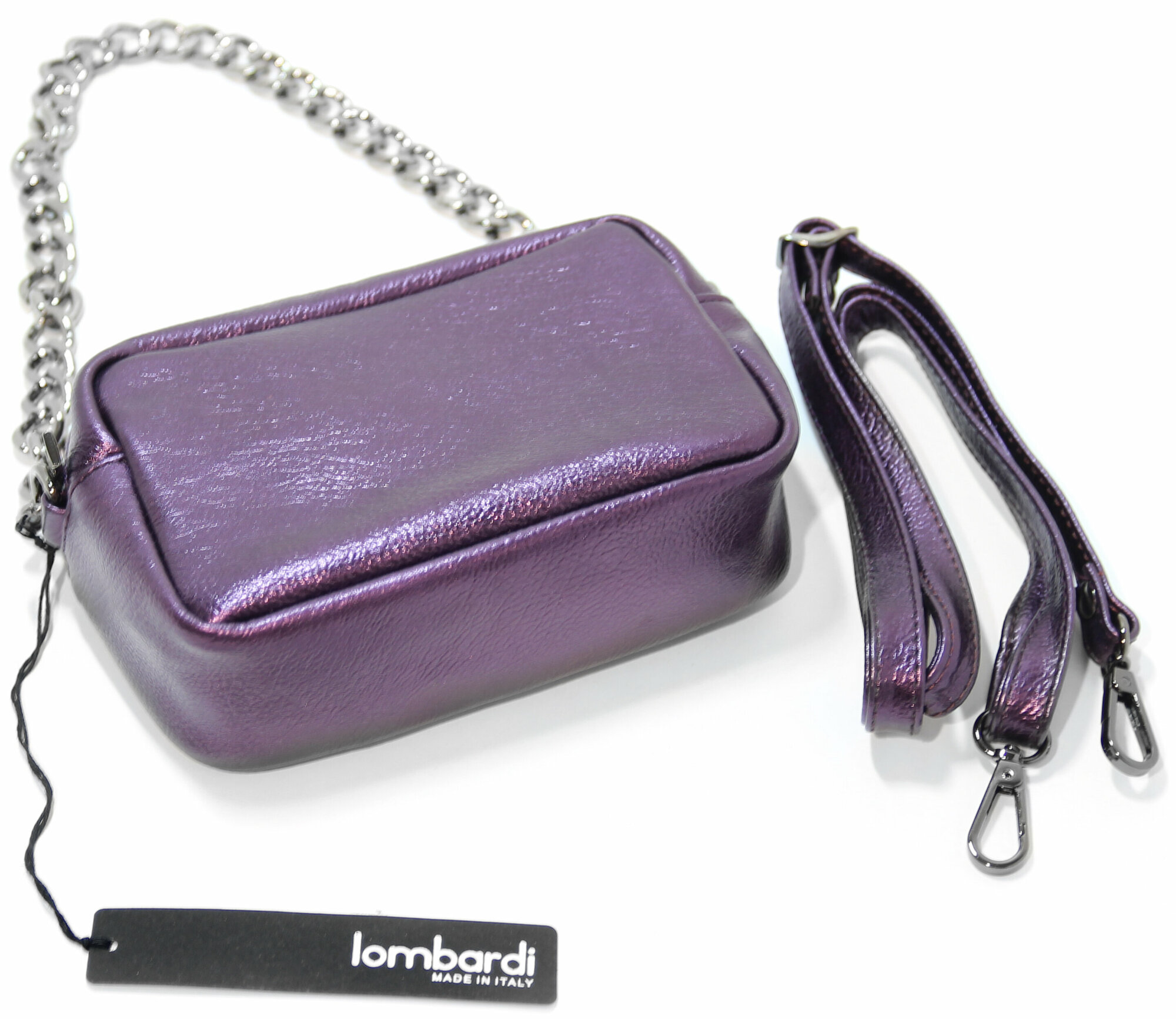 фото Женская кожаная маленькая сумка кроссбоди Lombardi италия