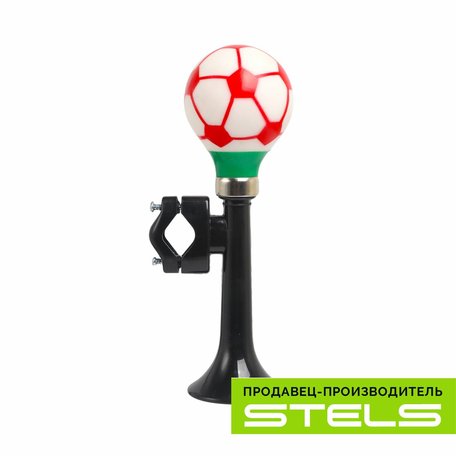 Клаксон STELS 73L-01 "Футбольный мяч" пластик/ПВХ красно-чёрный