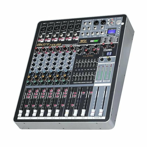 fx 6 pro аналоговый микшер 6 входов 2 стерео выхода 2 группы 2 шины 1 fx crcbox CRCBox FX-6 Pro аналоговый микшер