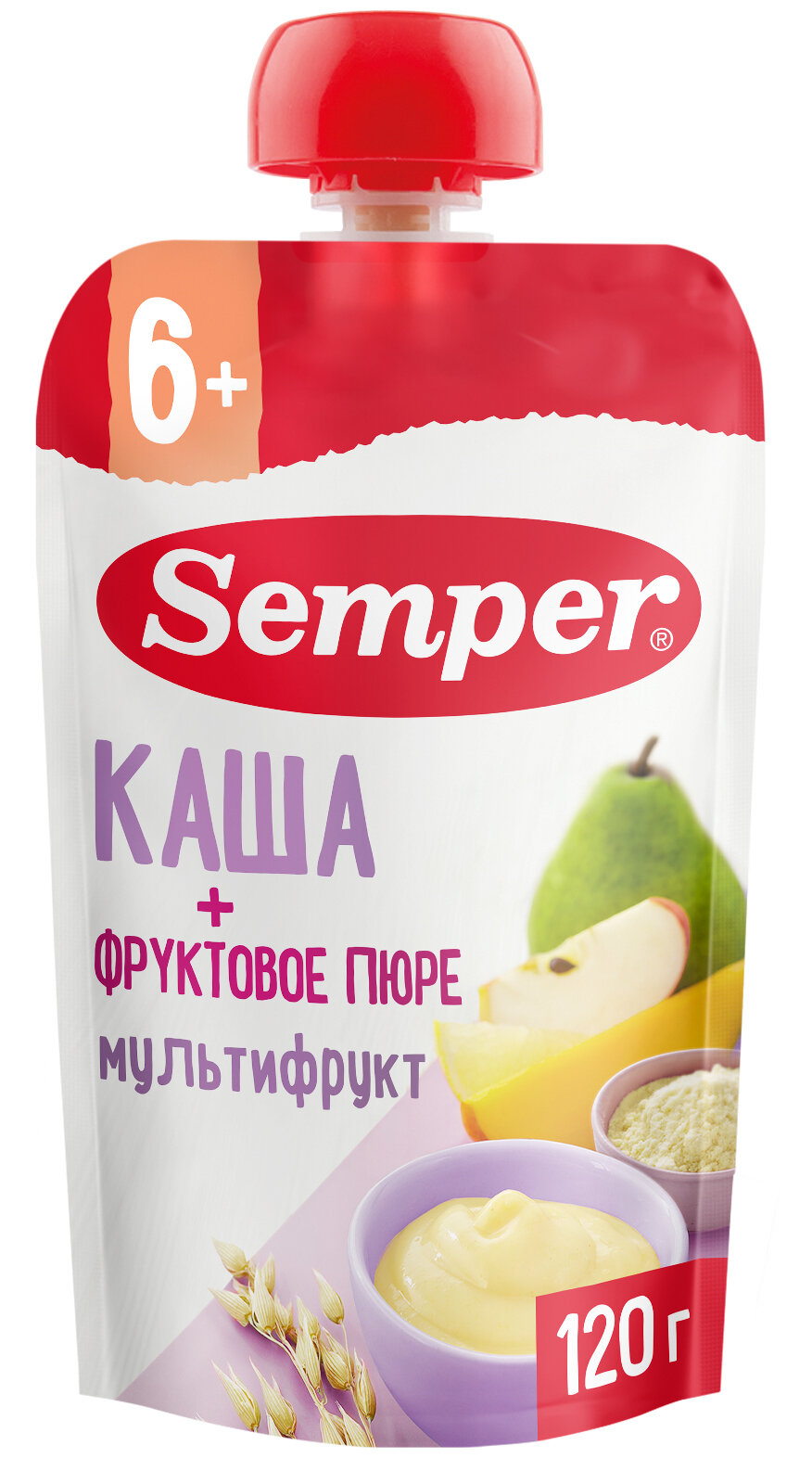 Пюре Semper Мультифрукт с кашей 120г Hero - фото №1