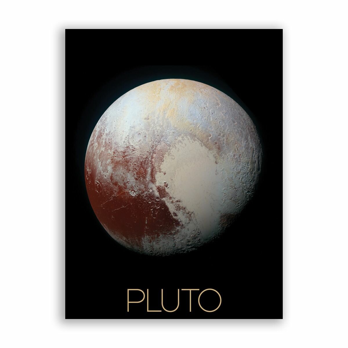 Постер плакат на бумаге / NASA (Коллекция Постеров) - Pluto / Плутон / Размер 80 x 106 см