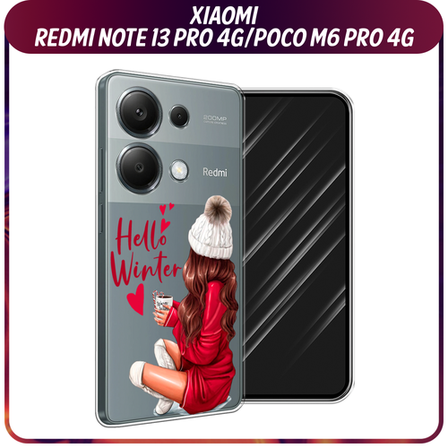 Силиконовый чехол на Xiaomi Redmi Note 13 Pro 4G/Poco M6 Pro 4G / Сяоми Редми Нот 13 Про 4G/Поко М6 Про 4G Hello winter, прозрачный силиконовый чехол на xiaomi redmi note 13 pro 4g poco m6 pro 4g сяоми редми нот 13 про 4g поко м6 про 4g dream бесконечность