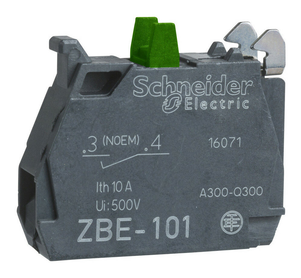 Блок контактный 1НО 3А 240В для кнопок и переключателей XB4, ХВ5 Schneider Electric ZBE101