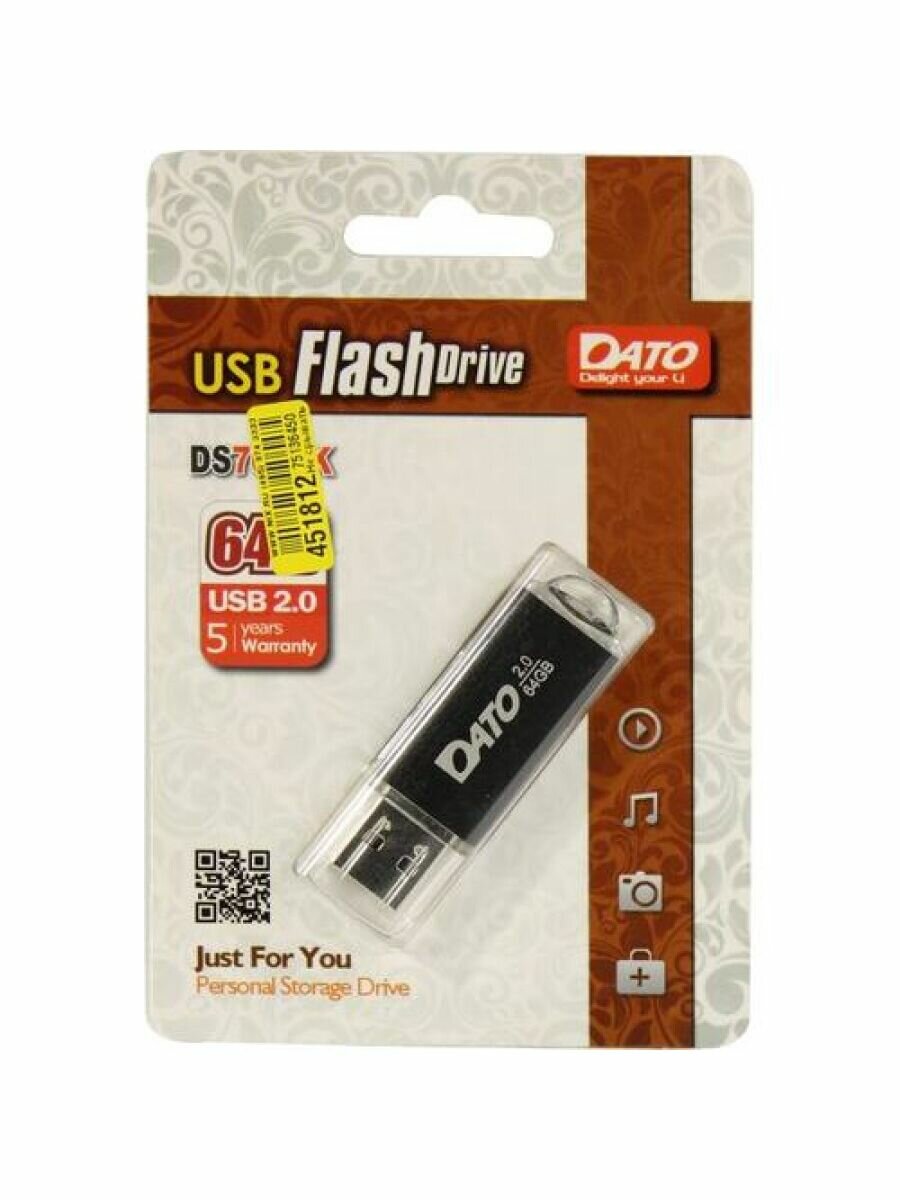 Флешка USB DATO DS7012 32Гб, USB2.0, черный [ds7012k-32g] - фото №10