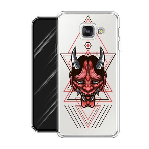 Силиконовый чехол на Samsung Galaxy A3 2016 / Самсунг Галакси A3 2016 Hanya Oni mask, прозрачный силиконовый чехол на samsung galaxy a3 2016 коктейль для самсунг галакси а3 2016