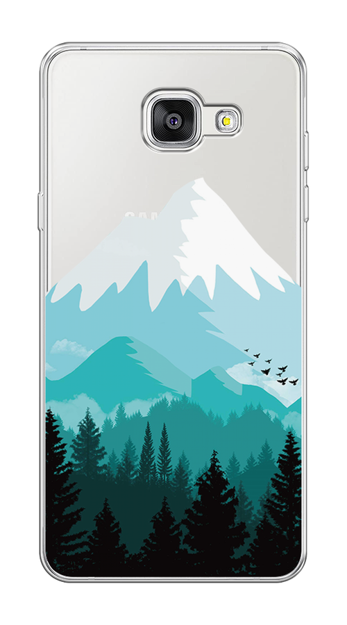 Силиконовый чехол на Samsung Galaxy A5 2016 / Самсунг Галакси A5 2016 "Синяя снежная гора", прозрачный