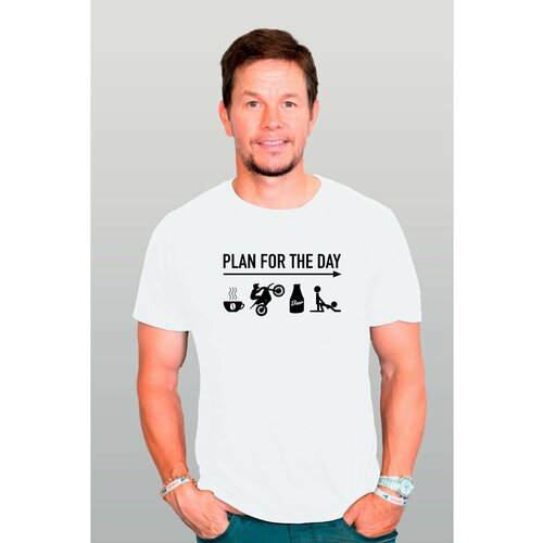 фото Футболка plan for the day план на день, размер 4xl, белый zerosell