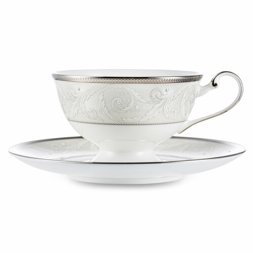 Чайная пара из костяного фарфора, 230 мл,/декор, серия Ноктюрн, Narumi, NAR-50685-2438/1217 белый