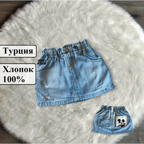 фото Юбка zara, размер 5-6 лет 116 см, голубой