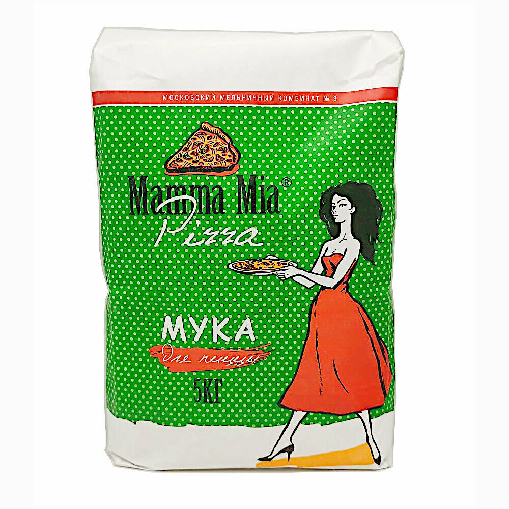 Мука Мама Мия Пицца (Mamma Mia Pizza) из мягких сортов пшеницы, 5 кг