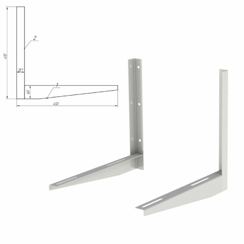 фото Кронштейн крепежный Кронштейн профи для кондиционера сварной 410х450 VEGALite 2мм