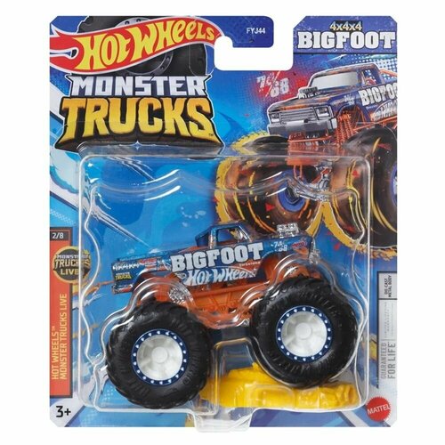 HWC65 Машинка металлическая игрушка Hot Wheels Monster Trucks Монстр трак коллекционная модель BIGFOOT металлическая коллекционная машинка hot wheels хот вилс серия monster trucks fried up