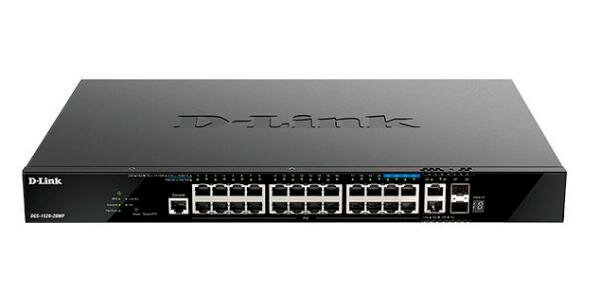 D-Link DGS-1520-28MP/A1A Управляемый L3 стекируемый коммутатор с 20 портами 10/100/1000Base-T, 4 портами 100/1000/2.5GBase-T, 2 портами 10GBase-T и 2