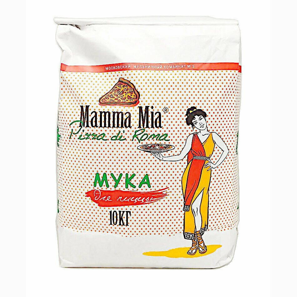 Мука Mamma Mia Pizza di Roma пшеничная хлебопекарная из мягких сортов пшеницы, 10 кг