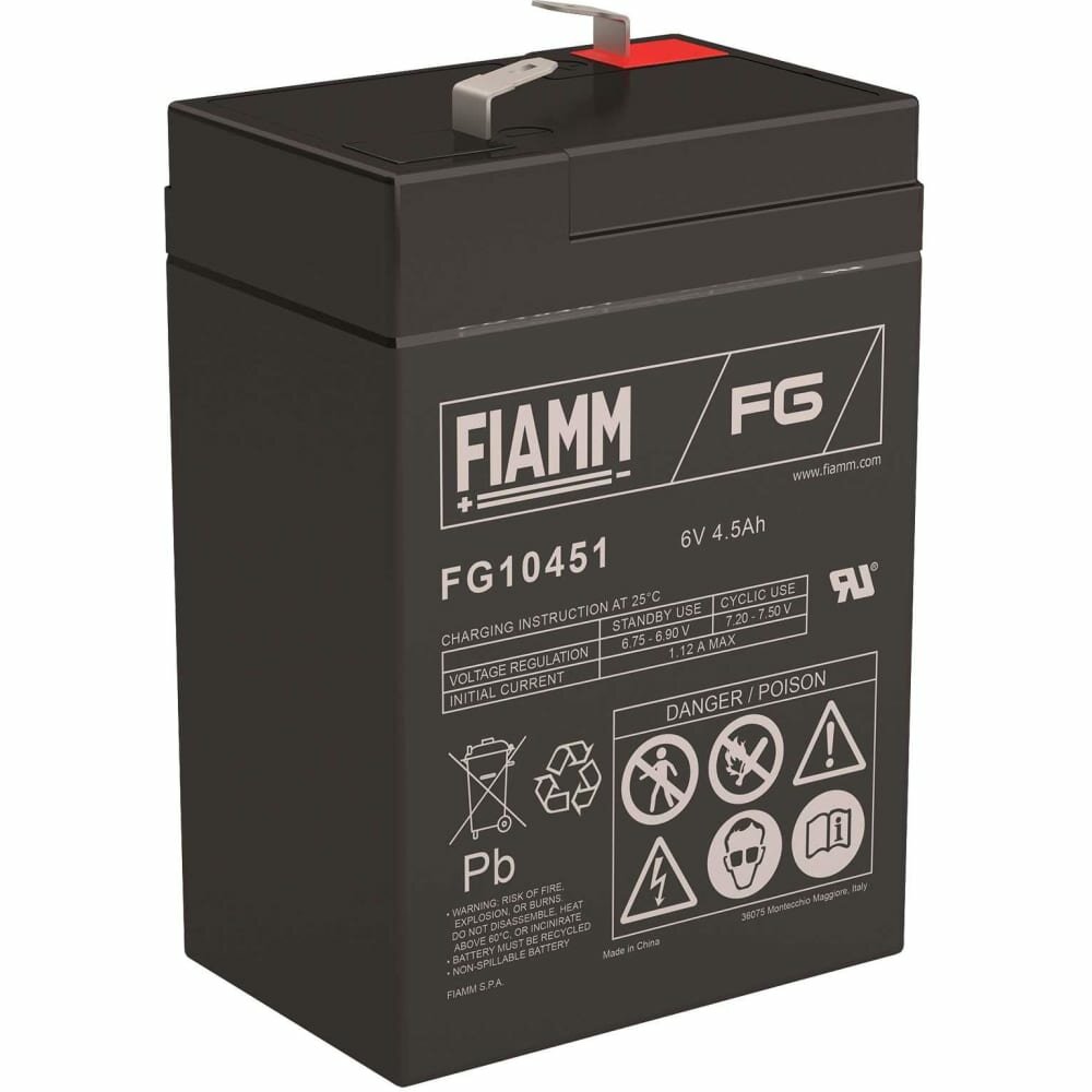 FIAMM Аккумуляторная батарея 6В - 4,5Ач FG10451