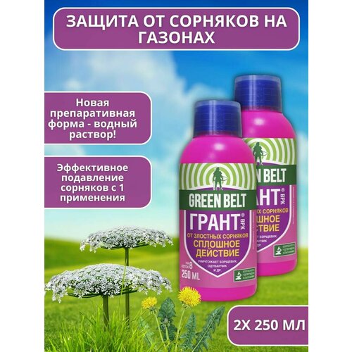 Средство граунд борьба против сорняков от травы Грант 250 мл, 2 шт 200мл грант фазенда 100 мл х 2шт средство граунд от сорняков против борьба с сорняками от травы