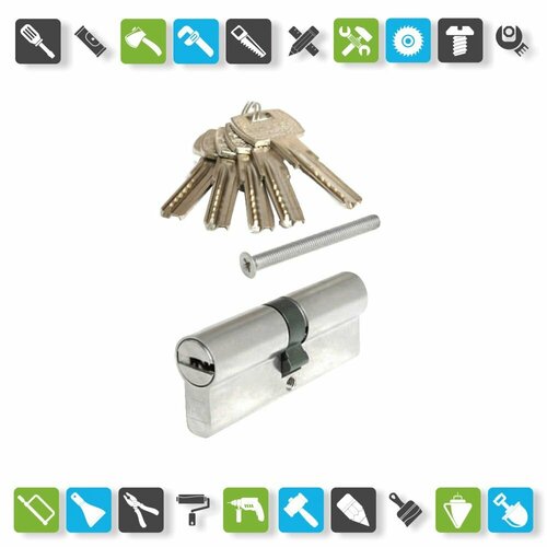 Цилиндр ключ/ключ (35+40) для противопожарных дверей никель