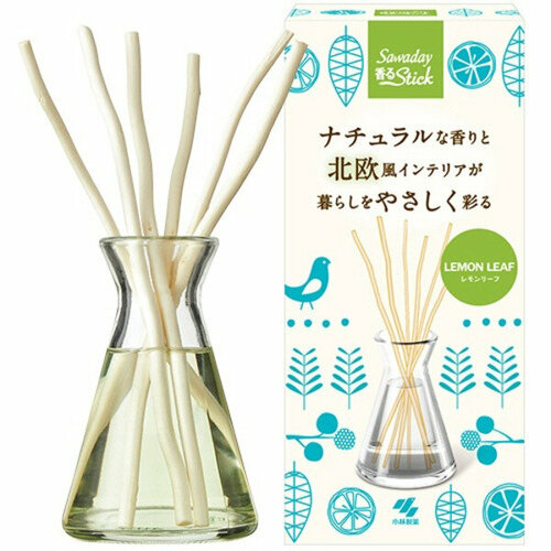 Освежитель воздуха , диффузор для дома Sawaday Fragrant Stick , аромадиффузор с палочками с ароматом скандинавских лимонных листьев 70мл.