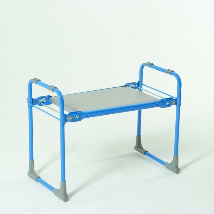 Скамейка-перевёртыш садовая 56х30х42,5 см, голубая, макс. нагрузка 100 кг, с мягким сиденьем