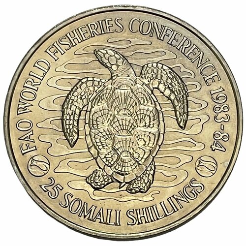Сомали 25 шиллингов 1984 г. (ФАО) (CN) клуб нумизмат монета 25 шиллингов сомали 1984 года медно никель фао черепаха