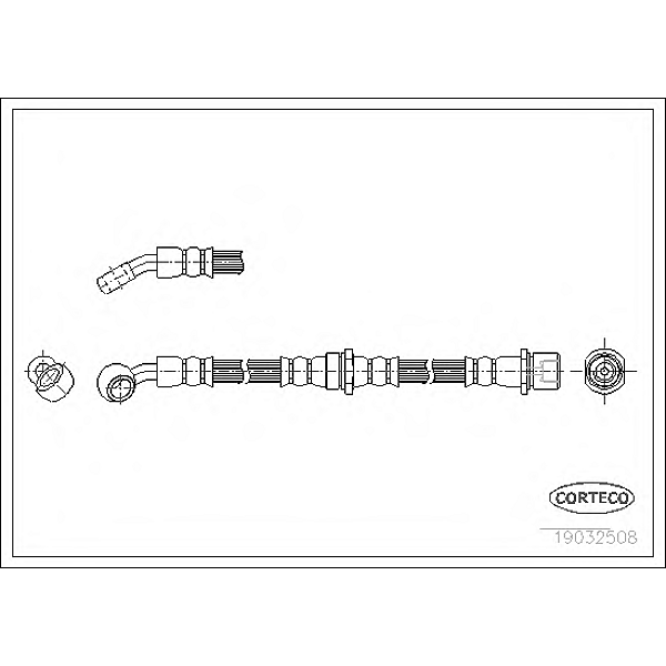 CORTECO 19032508 (19032508_CO / 26550FC040) шланг тормозной задний левый \ Subaru (Субару) Forester (Форестер)