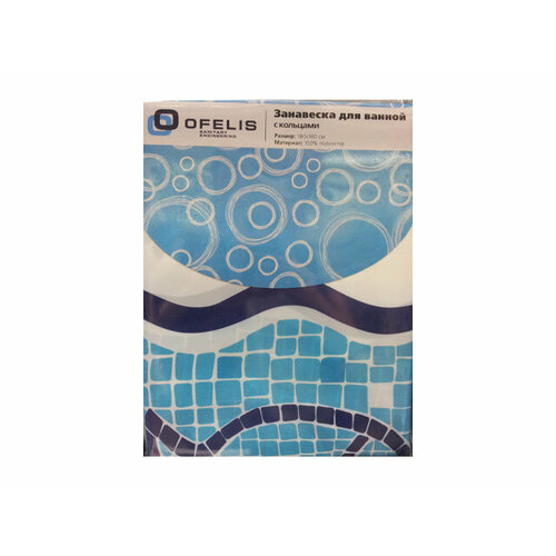 Занавеска для ванной ofelis рыбки 180х180 см полиэстер 1904₽