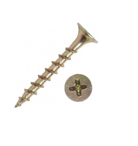 фото Саморез по дереву, желтый цинк 3,5x16