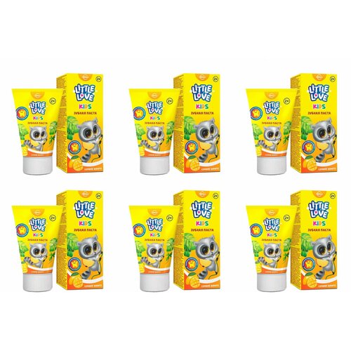 Little Love Детская зубная паста 2+, Сочное манго 50 мл, 6 шт.