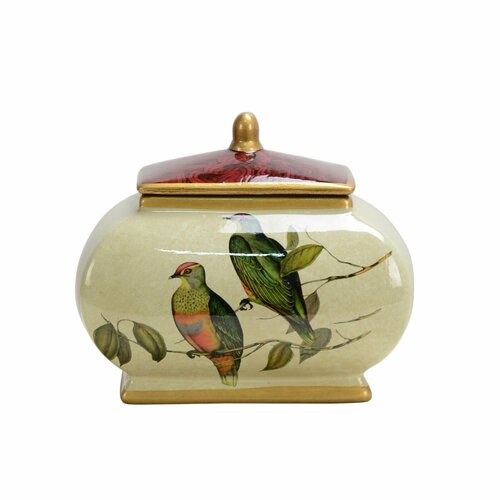 Ваза с крышкой Global East Birds & Flowers керамика