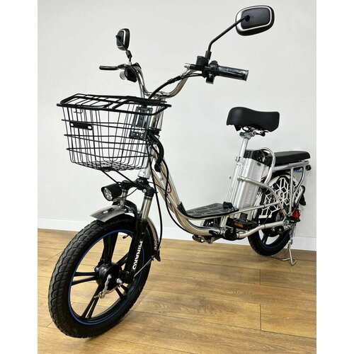 Minako V8 ECO 60V 15AH 2024 серебристый / Электровелосипед с корзиной / Электровелосипед для пожилых / Колхозник