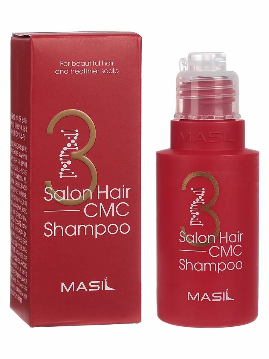 Восстанавливающий профессиональный шампунь с керамидами 50 мл, 3 SALON HAIR CMC SHAMPOO, Masil